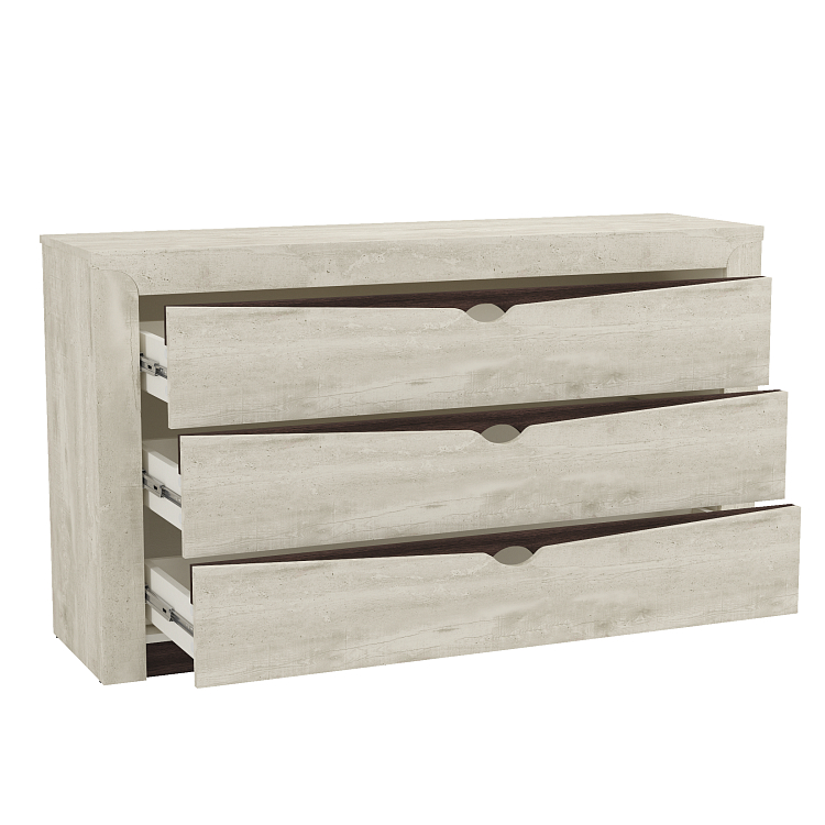 Комод 33.11 Лючия бетон пайн белый/венге/белый/ДВПО белый